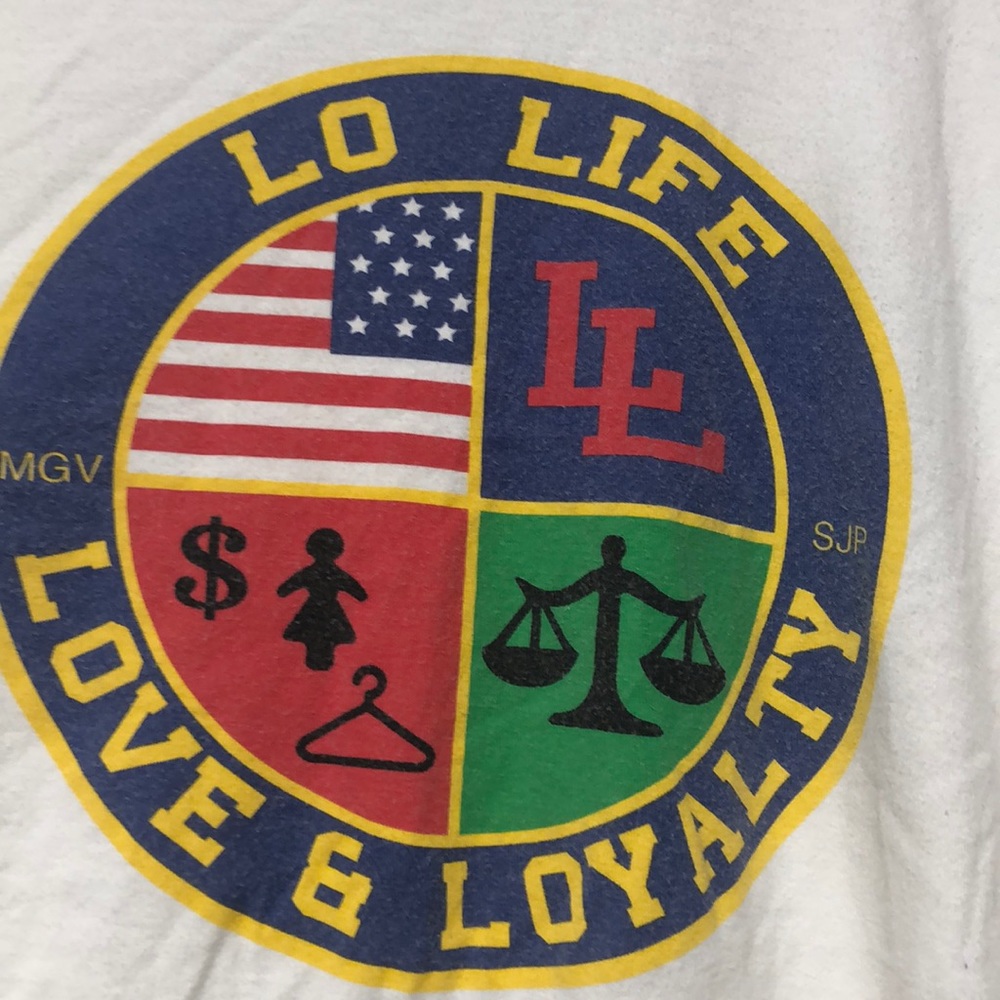 White lo life brooklyn shirt used decent large